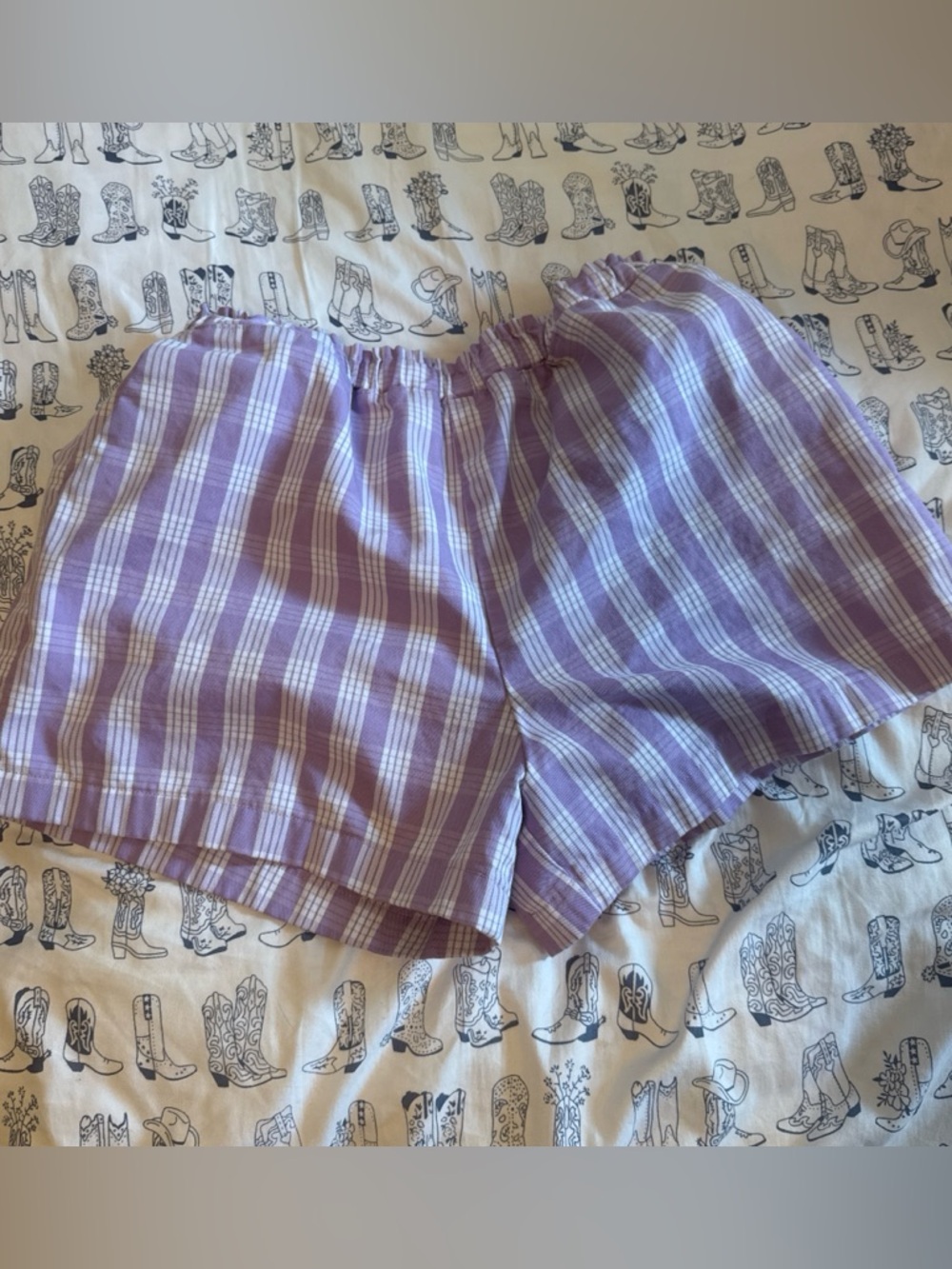 Lavender Palaka Shorts